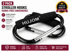 Stroller Hooks 2 Pack Heavy Duty Large Carabiner Clips for Bags & Baby Gear