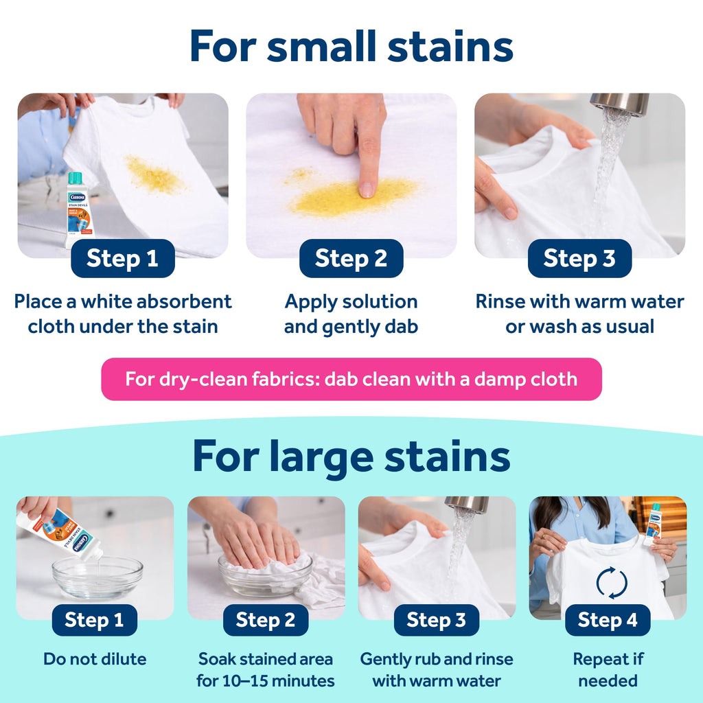 Carbona Stain Devils #9 (1.7 Fl Oz), Targeted Spot Cleaner for Rust & Perspiration Stains, Safe on Skin & Washable Fabrics
