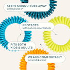 Buy now Cliganic 10 Pack Mosquito Repellent Bracelets for Adults & Kids - Natural DEET-Free Bands, Individually Wrapped at indiglob india