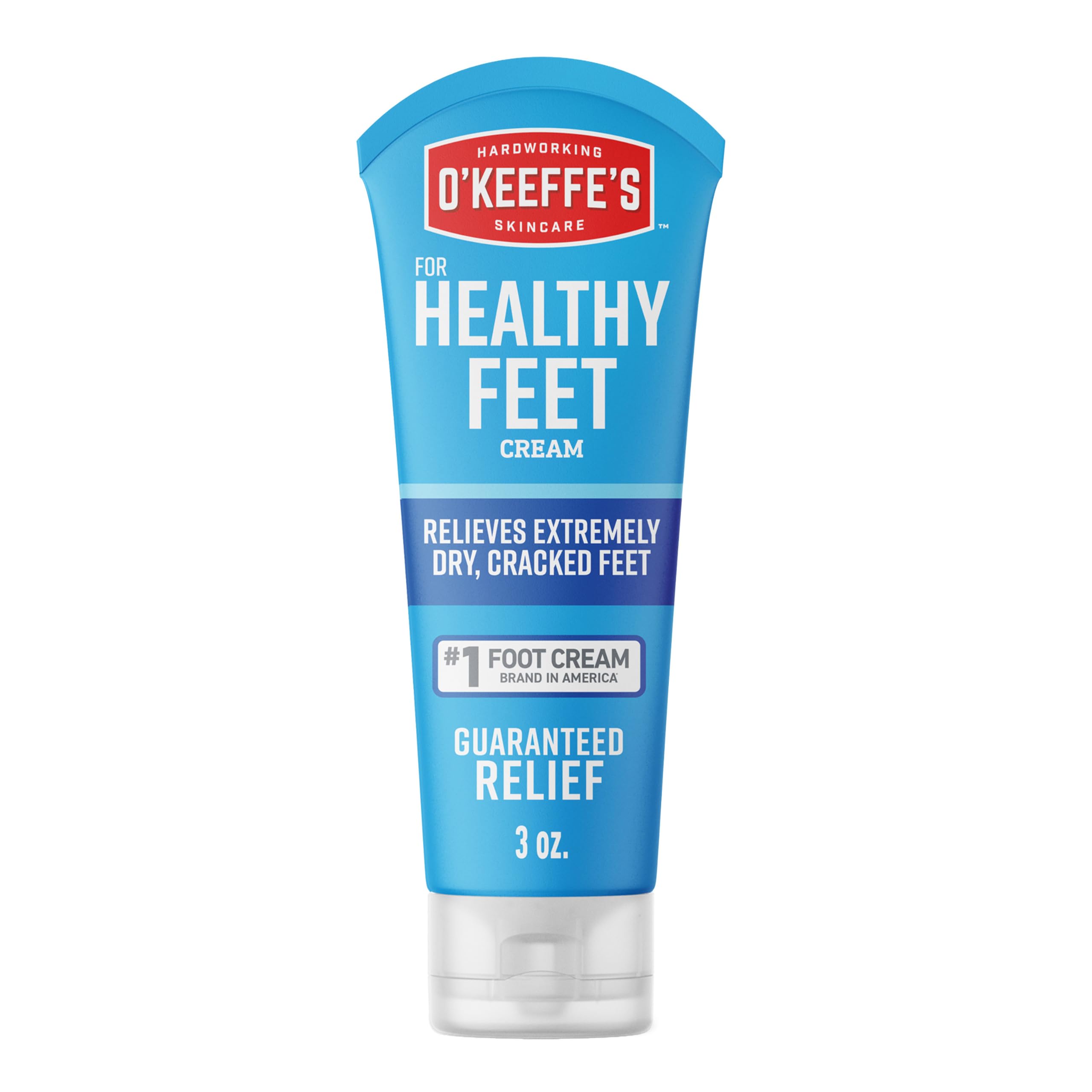 O'Keeffe's for Healthy Feet Foot Cream, 3 oz Tube, 2-Pack, Non-Greasy | for Extremely Cracked, Dry Feet, Hypoallergenic, Unscented, Instantly Boosts and Retains Moisture Levels