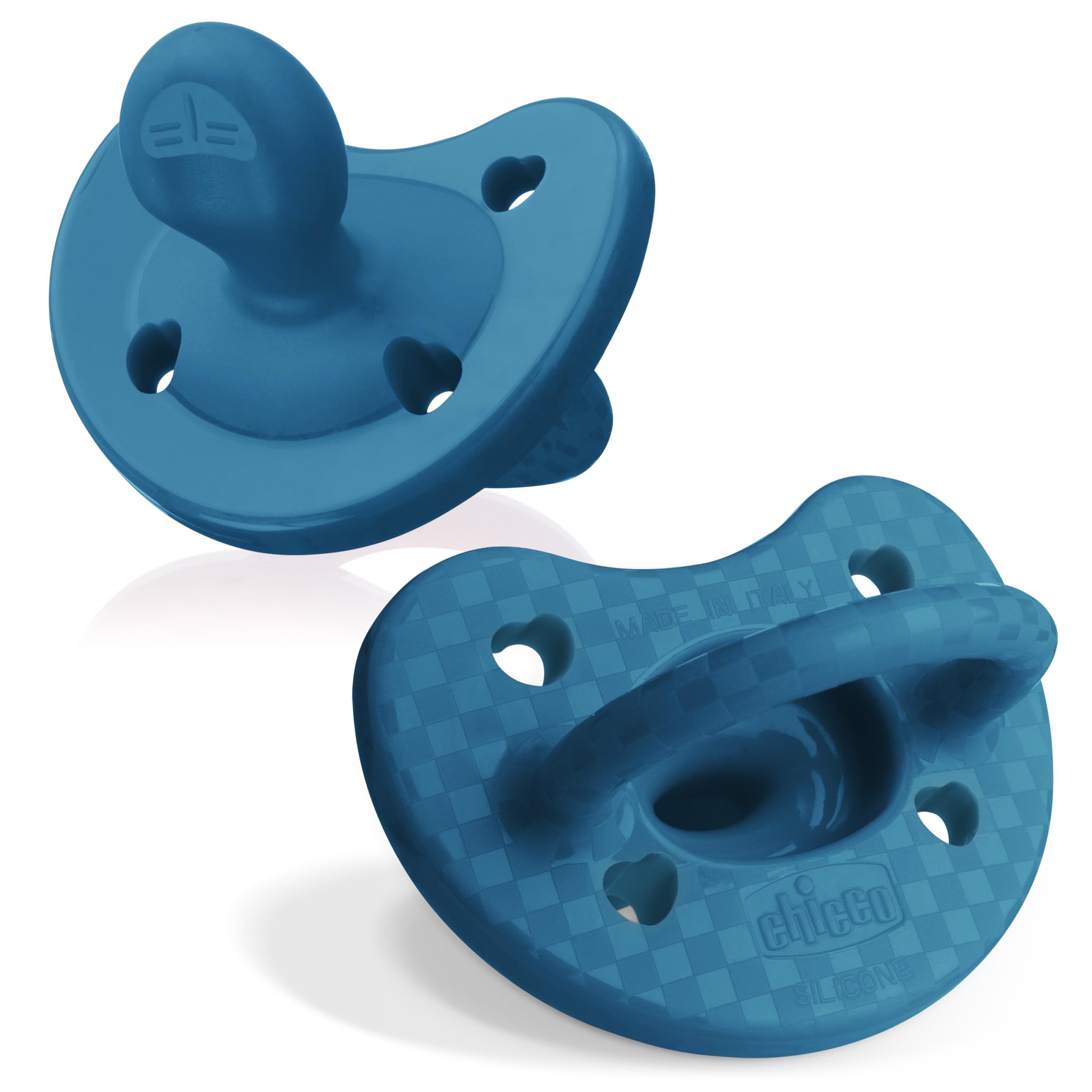 Buy now Chicco PhysioForma Silicone Orthodontic Pacifier, 0-6m | 100% Soft Silicone | Supports Breathing & Oral Development | Satin-Textured Nipple | Includes Sterilizing Case | BPA Free | Blue/Green, 2pk 16 to 24 months Ocean Blue oz. at indiglob india