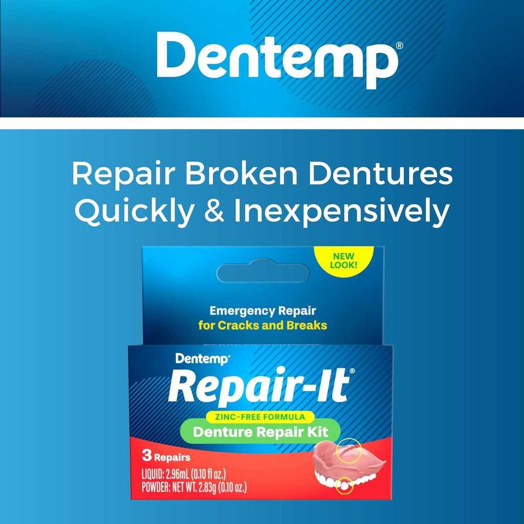 Buy now Dentemp Repair Kit - Repair-It Advanced Formula Denture Repair Kit - Repairs Broken Dentures, Mends Cracks and Replace Loose Teeth at indiglob india