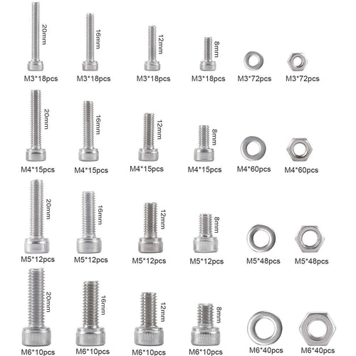Buy now AETTLM6 M5 M4 M3 Nuts and Bolts Assortment Kit (660PCS) at indiglob india