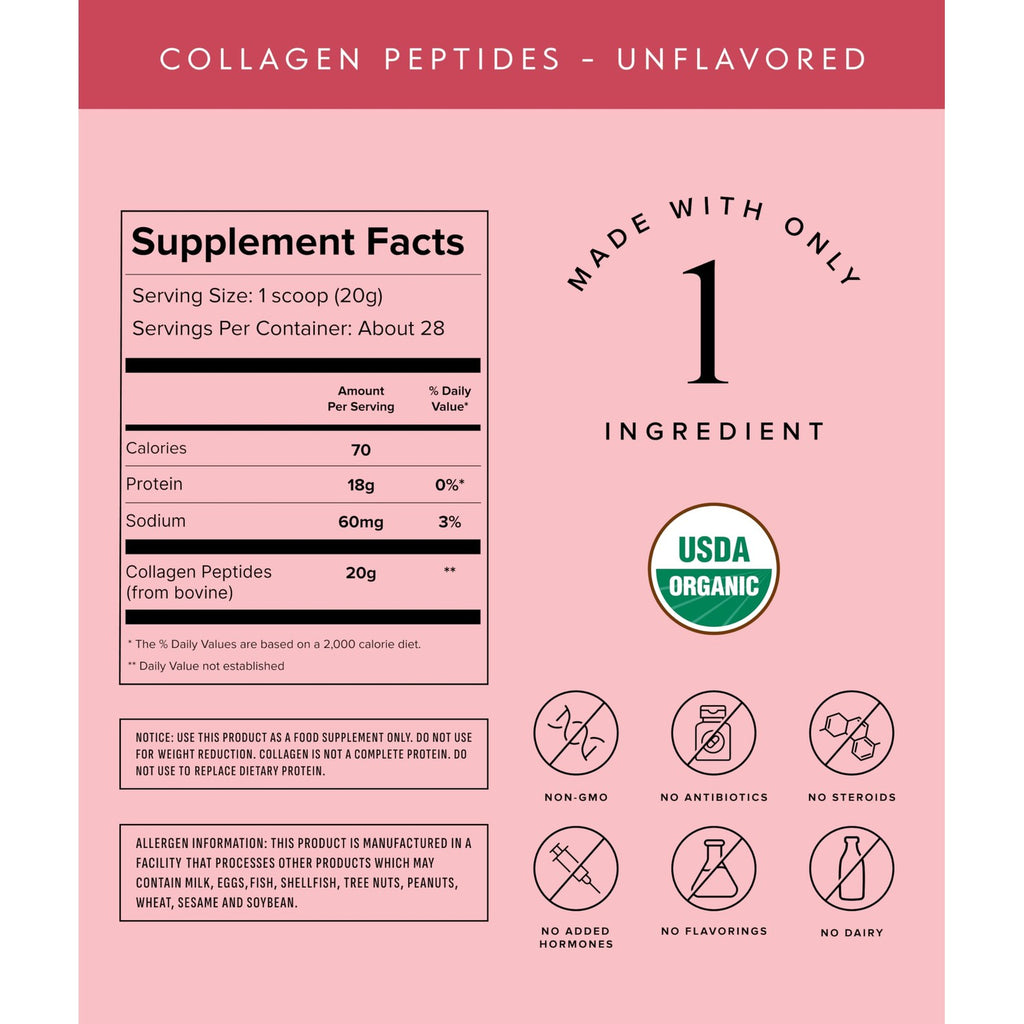 Truvani Hydrolyzed Collagen Peptides | Unflavored | 28 Servings | 20g Grass-Fed Collagen Protein Powder | Promotes Hair, Nail, Skin, and Joint Health | Keto | Gluten & Dairy Free