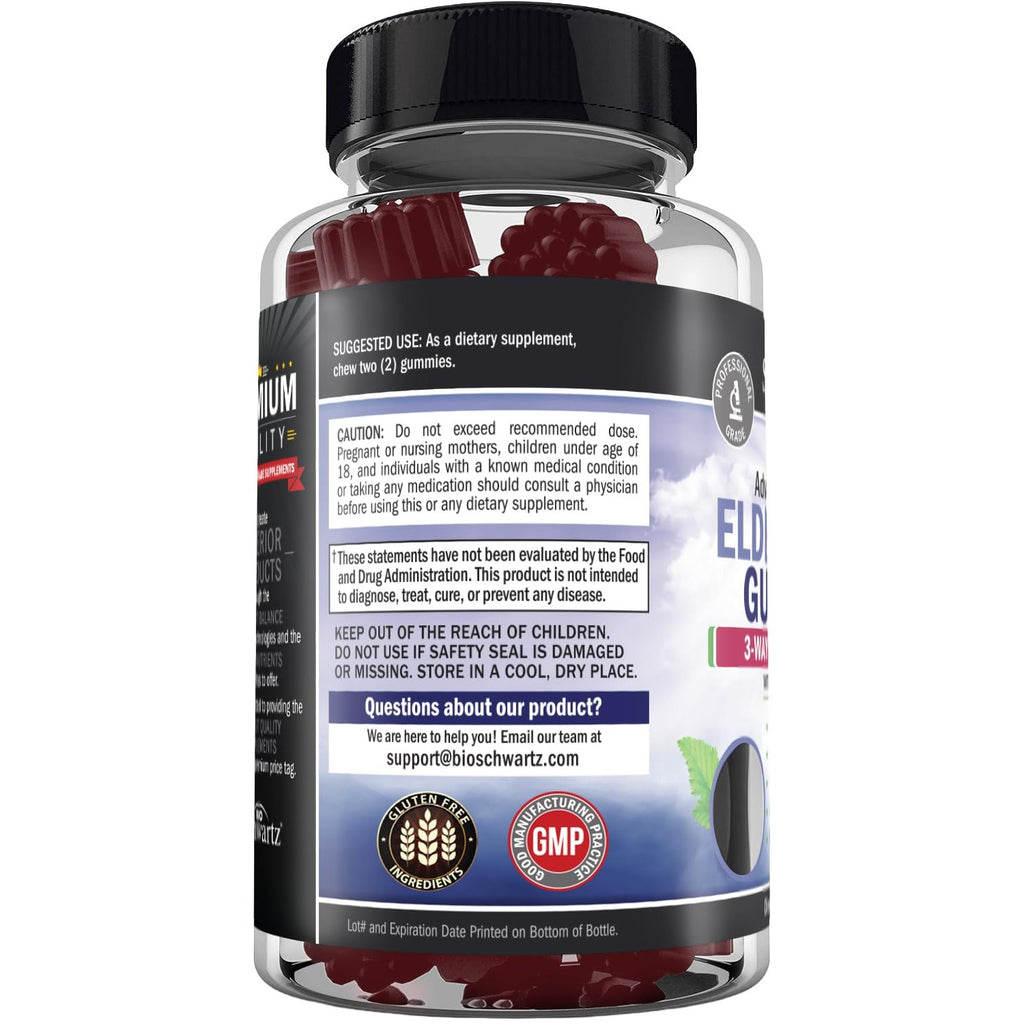 BioSchwartz Elderberry Gummies with Zinc and Vitamin C - 60 Count