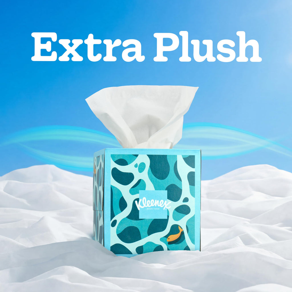 Kleenex Cooling + Aloe Facial Tissues, 4 Cube Boxes, 50 Tissues per Box