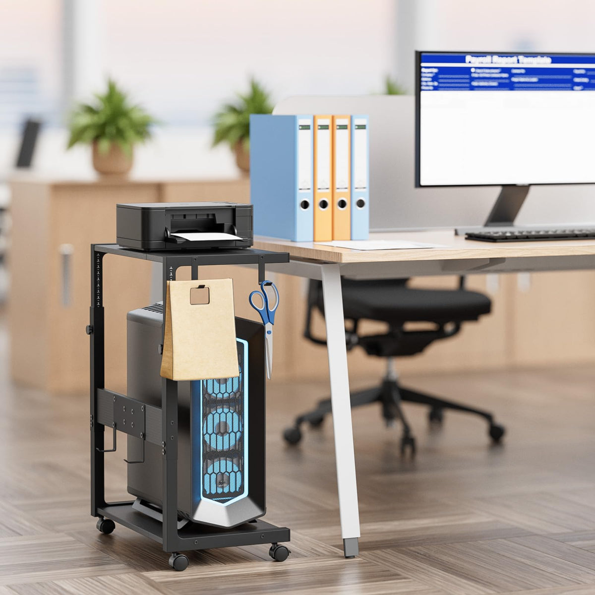 JANE EYRE Computer Tower Stand - 23.03"-28.3" Height Adjustable