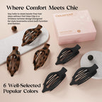 Authentic 4 PCS large flat hair clips in chic tortoise and solid colors. Perfect for effortless styling and comfort.