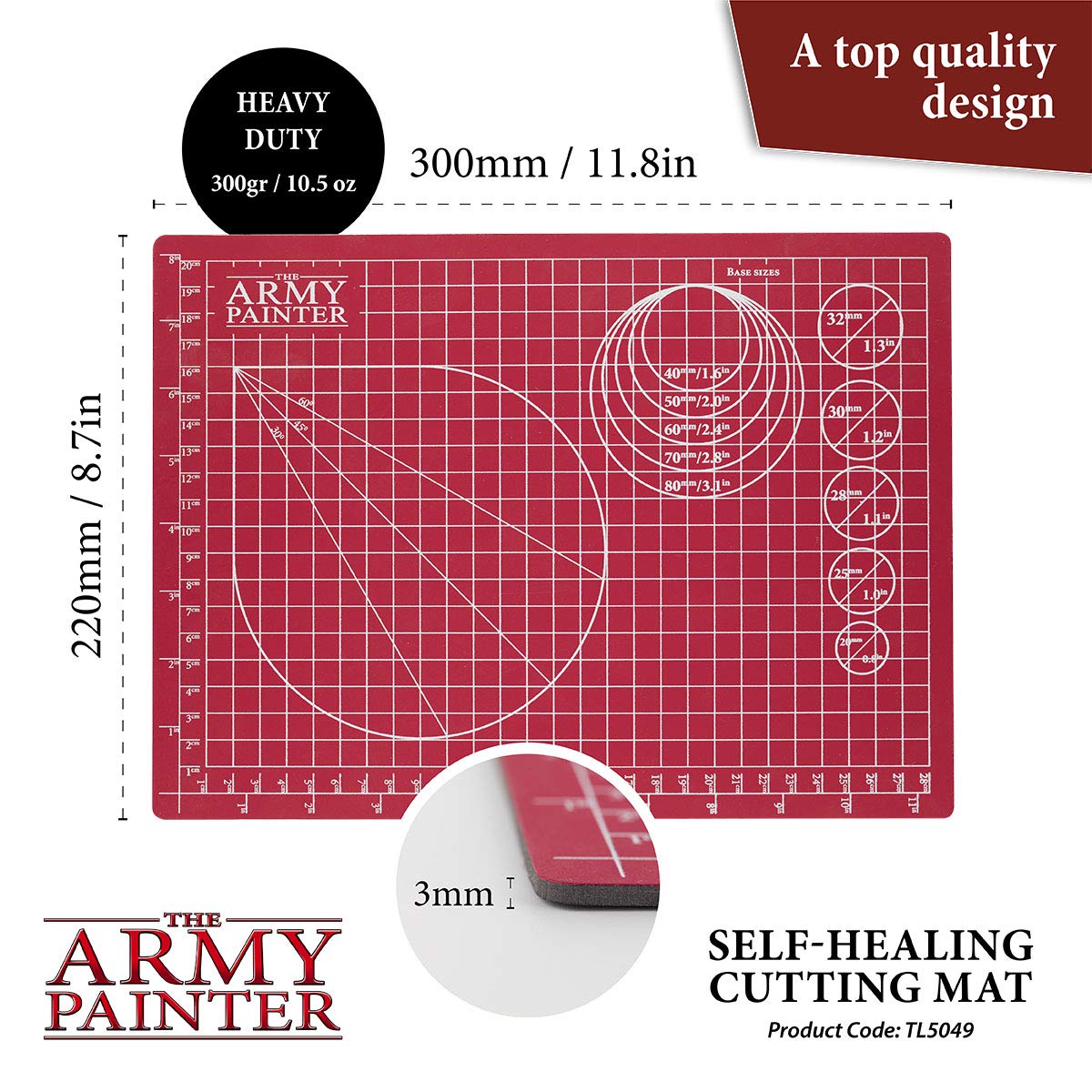 The Army Painter, Self-Healing Cutting Mat, Double Sided PVC Non-Slip, A4