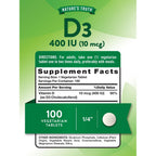 Nature's Truth Vitamin D3 | 400 iu (10 mcg) | 100 Tablets
