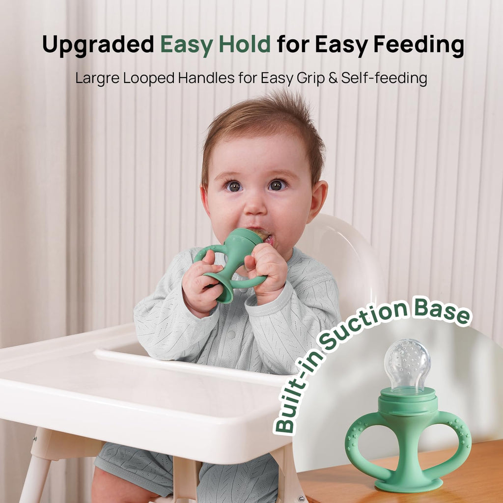 Papablic Easyhold Baby Fruit Food Feeder, Teething Relief & Frozen Teether