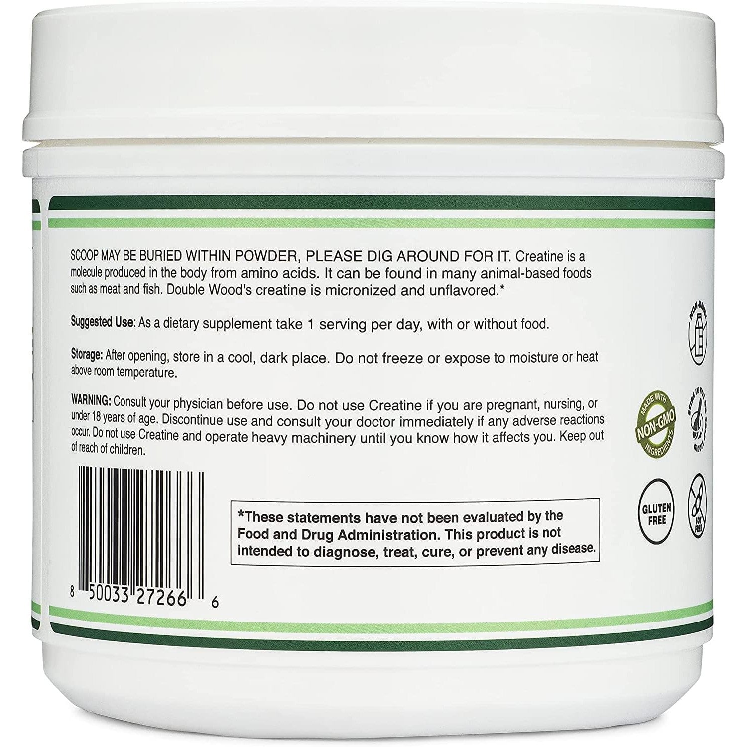 Micronized Creatine Monohydrate 5g, Unflavored, No Fillers, 100 Servings | Strength + Recovery Supplement, Micronized, Dissolves Clean, Vegan, Keto + Gluten-Free, No Blends, Scoop Included