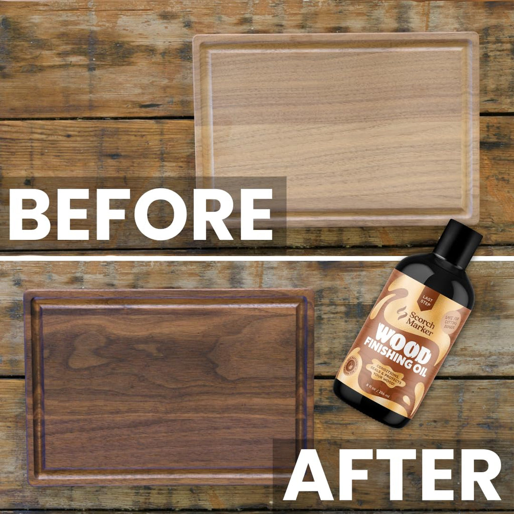 Scorch Marker Wood Finishing Oil, Food Safe Cutting Board Oil, 8 oz
