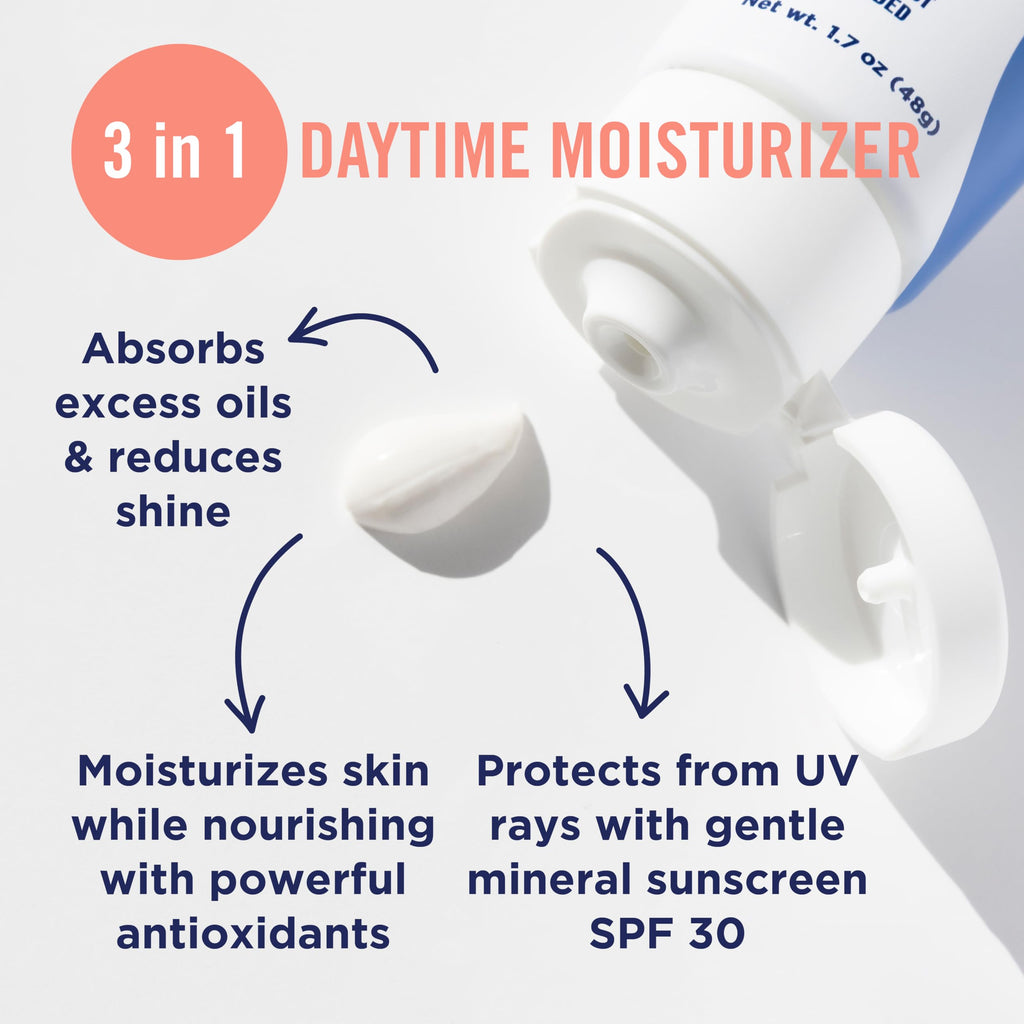 PanOxyl Oil Control Moisturizer, 17% Zinc Oxide, SPF 30, 1.7 oz | Daily Moisturizer with Mineral Sunscreen, Absorbs Excess Oil & Reduces Shine, Sheer/Matte Finish, For Acne Prone & Oily Skin