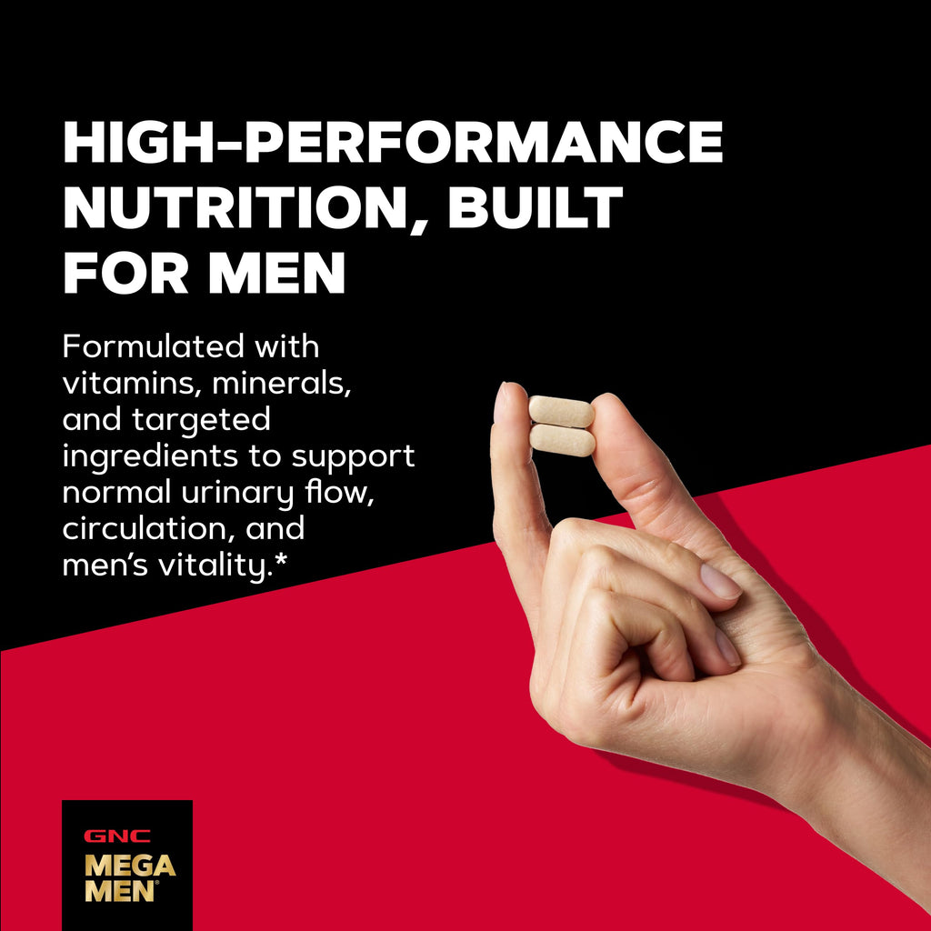 GNC Mega Men Prostate & Virility Multivitamin for Men, 90 Count | Supports Prostate, Sexual, and Colon Health, Made with an Arginine and Herb Blend, Advanced Antioxidant Formula