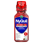 Buy now Vicks NyQuil Intense Flu Liquid, Over-the-Counter, Multi-Symptom, Nighttime Relief for Body Aches, Fever, Headache, Sore Throat, Sneezing, Runny Nose, and Cough, 6 Hour Relief, Cherry Flavor, 12 FL OZ at indiglob india