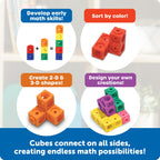 Learning Resources MathLink Cubes - Set of 100 Cubes, Ages 5+ Kindergarten, STEM Activities, Math Manipulatives, Homeschool Supplies, Teacher Supplies