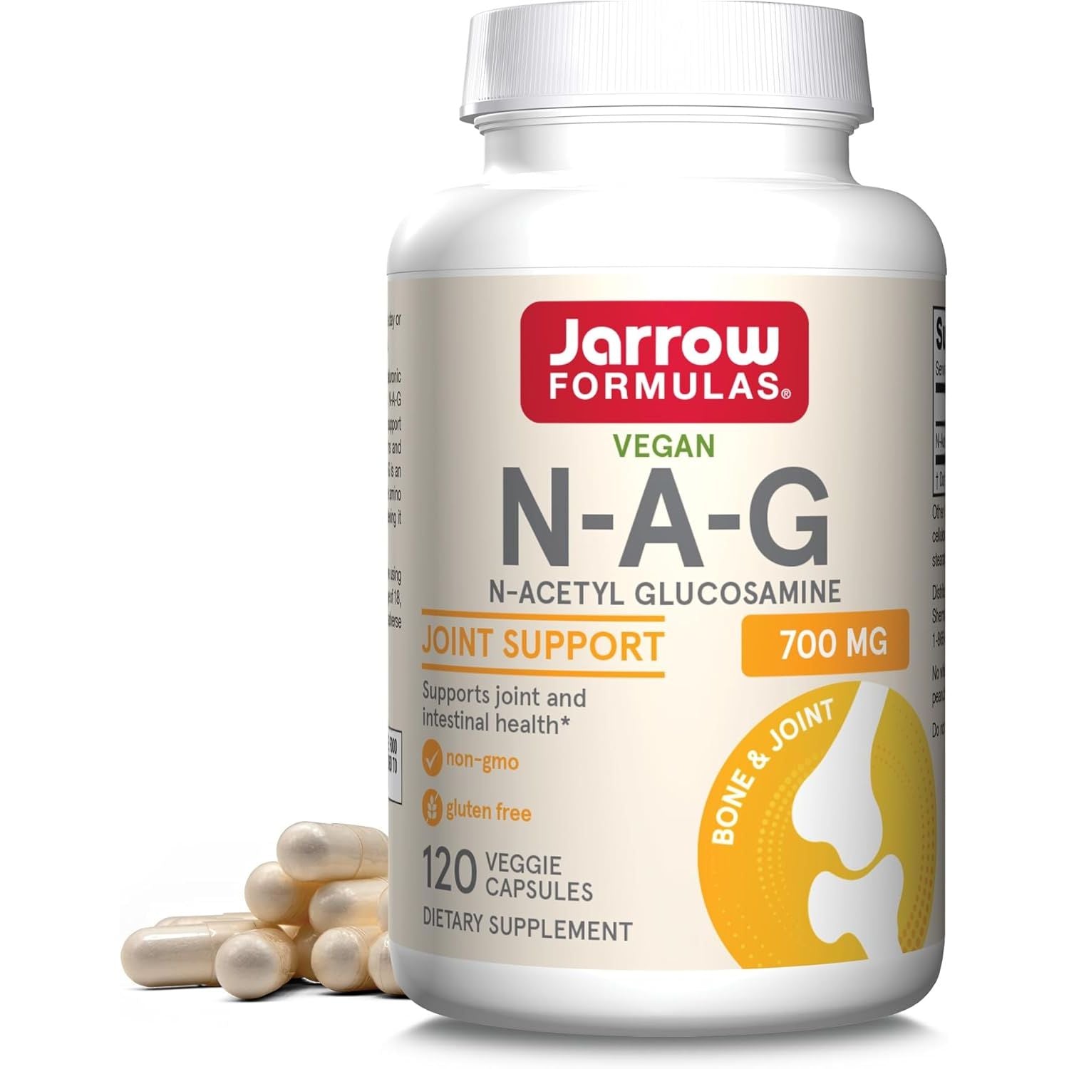Buy now Jarrow Formulas N-A-G 700 mg, N-Acetyl Glucosamine, Acetylated Form of Glucosamine for Bone and Joint Support, 120 Veggie Capsules, Up to 120 Servings at indiglob india