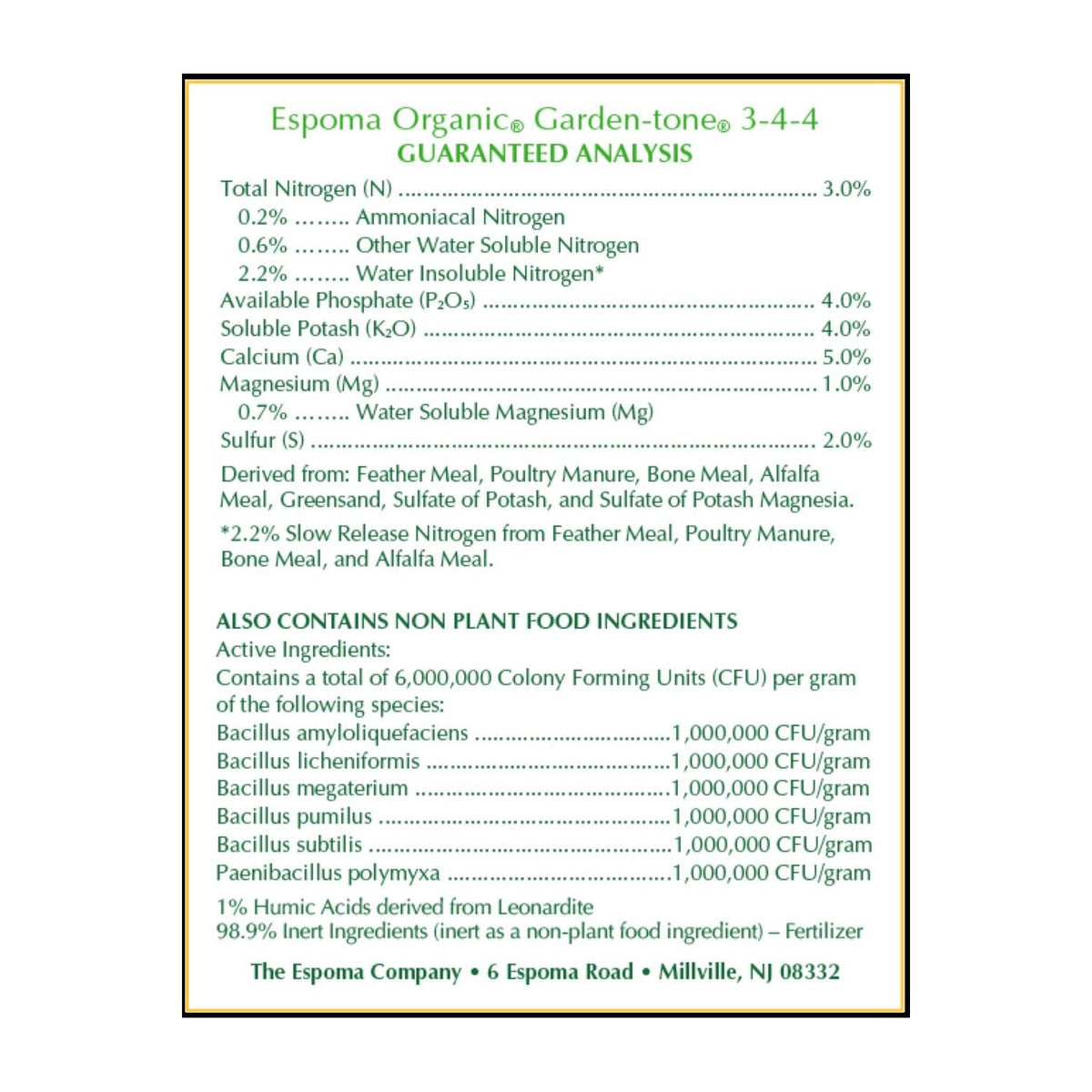 Espoma Organic Garden-Tone 3-4-4 Organic Fertilizer for Cool & Warm Season Vegetables and Herbs. Grow an Abundant Harvest of Nutritious and Flavorful Vegetables – 4 lb. Bag.