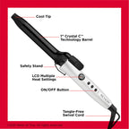 Buy now Revlon Crystal C + Ceramic Hair Curling Iron | Long-Lasting Shine and Less Frizz, (1 in) at indiglob india
