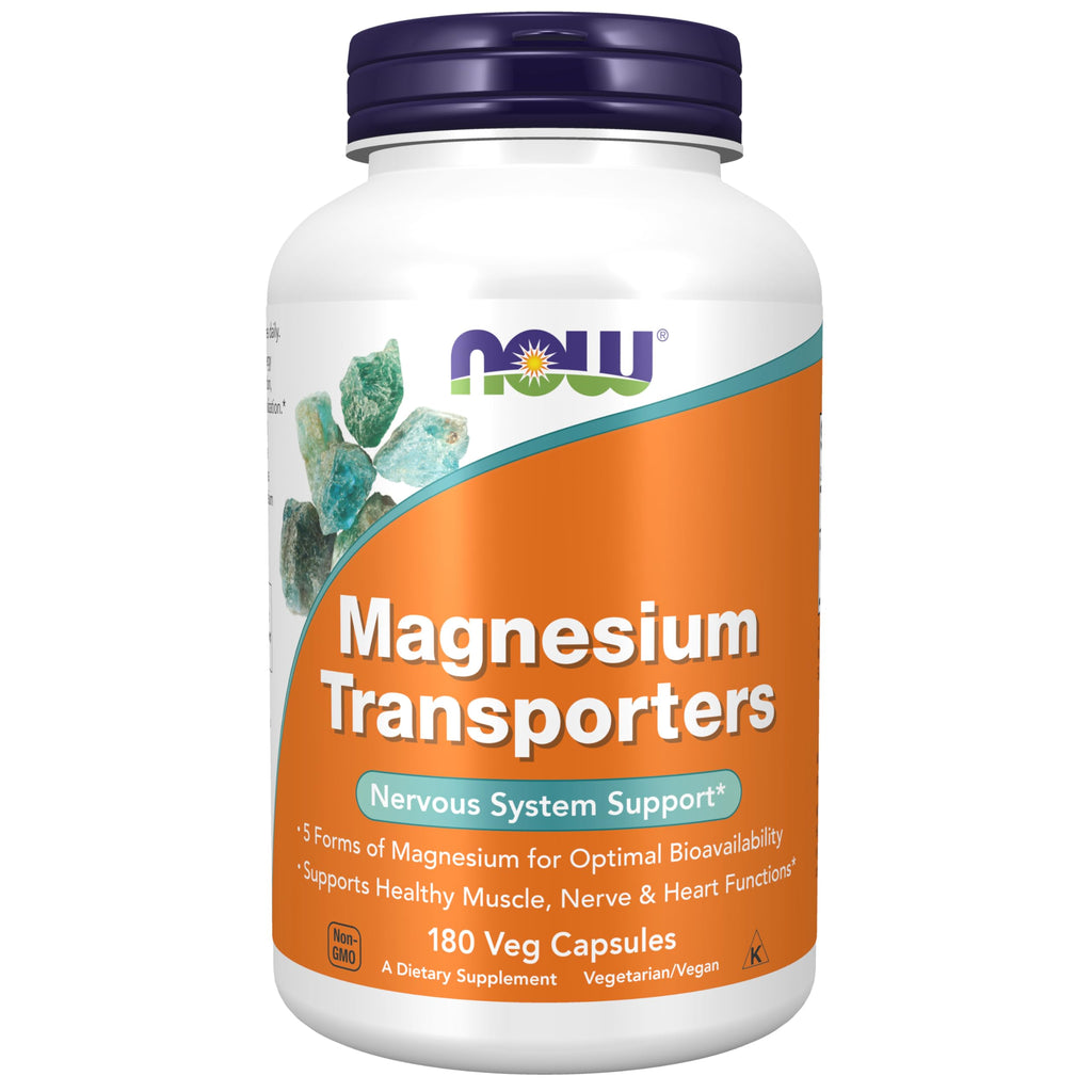 Buy now NOW Foods Supplements, Magnesium Transporters with 5 Forms of Magnesium for Optimal Bioavailability, 180 Veg Capsules at indiglob india