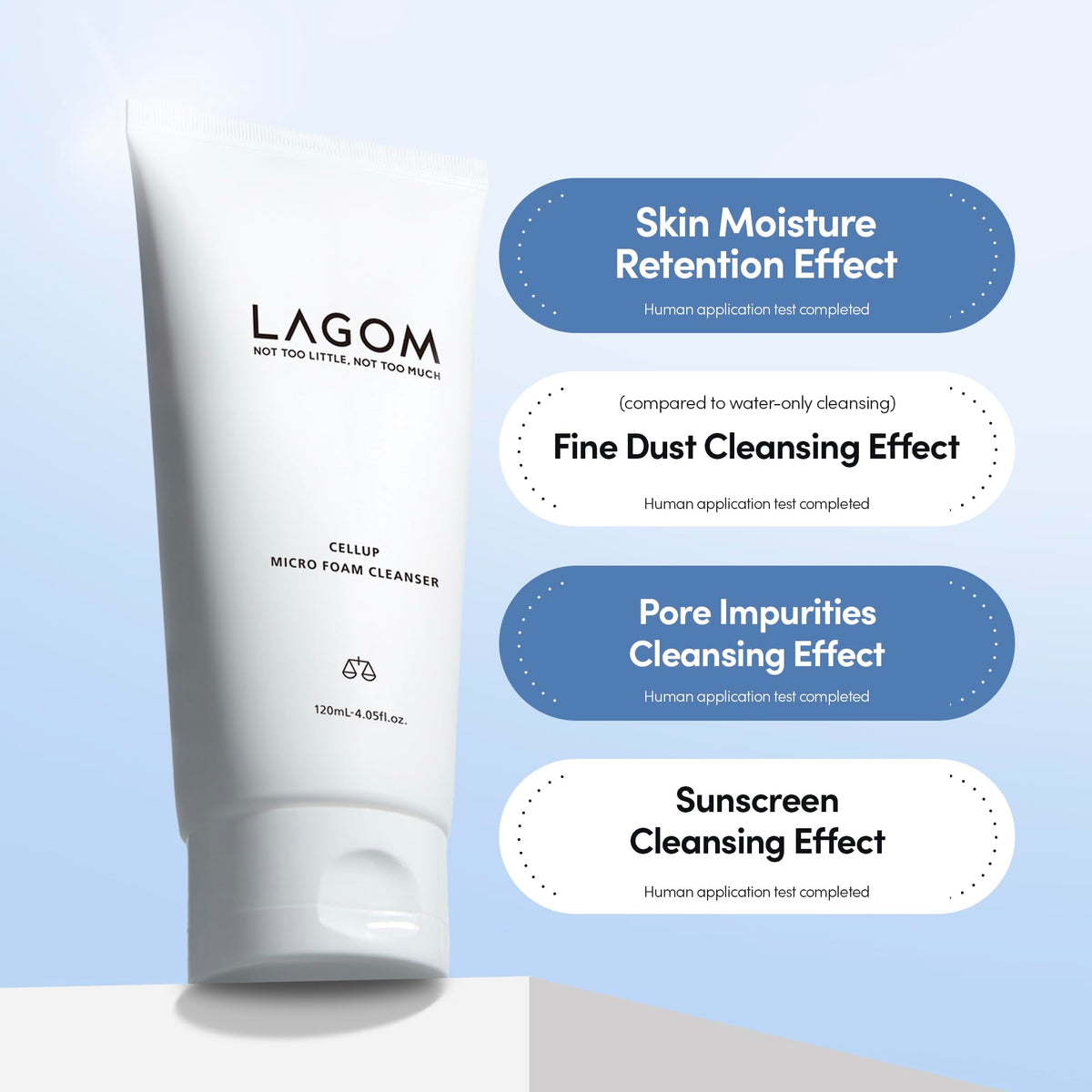 LAGOM Cellup Micro Foam Cleanser, Hydrating Deep Cleansing Face Wash, Korean Makeup Remover, Dense Soft Micro Bubbles, Ultra Fine Dust Removal 4.05 Fl Oz
