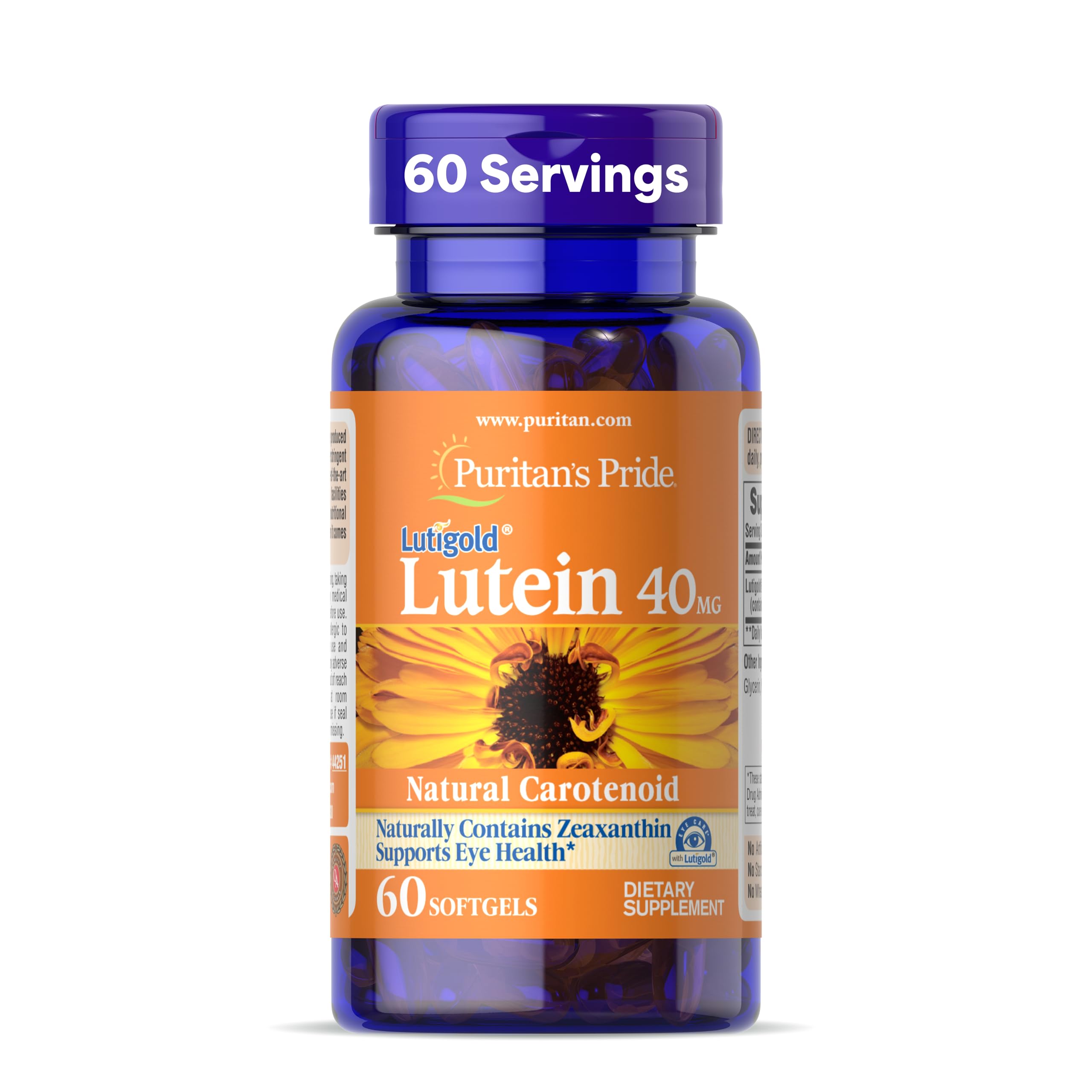 Puritan's Pride Premium Lutigold™ Lutein Carotenoid 40mg with Zeaxanthin