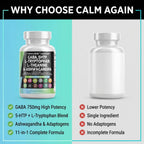 Clean Nutraceuticals GABA 750mg 5 HTP 200mg L Tryptophan 500mg L Theanine 200mg Ashwagandha SAM-e L-Glycine - Mood Support Vitamins for Women and Men with L-Tyrosine 5-HTP (5-Hydroxytryptophan)