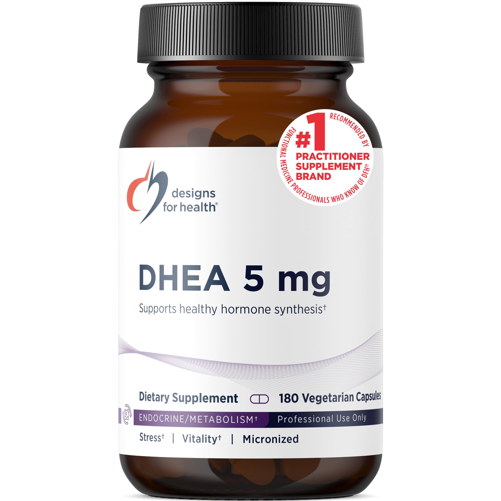 Designs for Health DHEA 25mg - DHEA Supplement for Men + Women - Supplement to Help Support Healthy Aging, Muscle Integrity, Energy + Hormonal Synthesis - Non-GMO (60 Capsules)