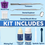 Dental Tooth Repair Kit with Zinc Oxide Eugenol Dental Cement, Temporary Filling Chips for Chipped Teeth, Loose Crowns, Cavities & Minor Tooth Repairs, Temporary Teeth Fix