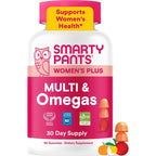 SmartyPants Women's Multivitamin Gummies, Omega 3 (DHA/EPA), Methylfolate, CoQ10, Vitamin D3, C, Vitamin B12, B6, A, K & Zinc, Inositol, Gluten Free, 120 Count (40 Day Supply)
