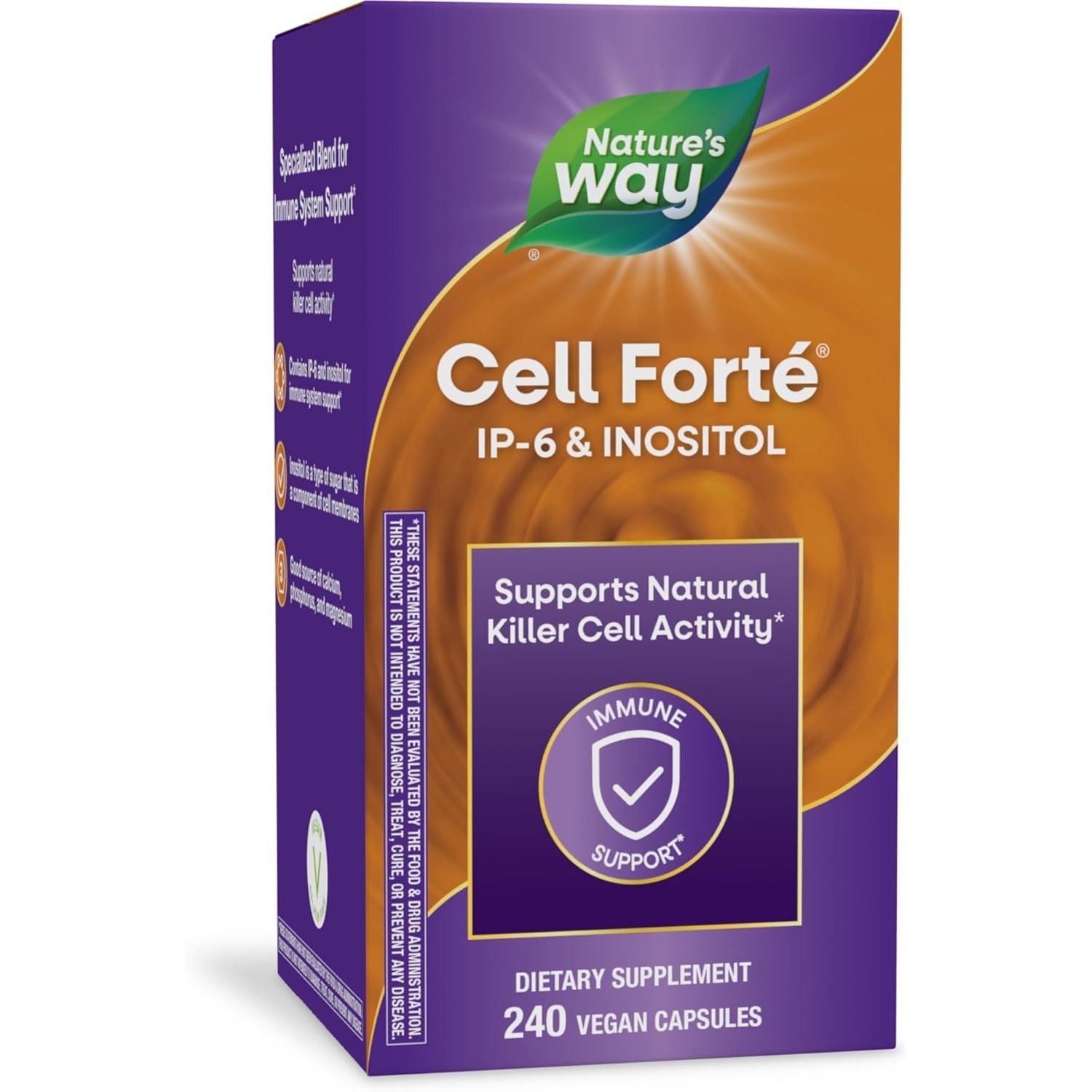 Buy now Nature's Way Cell FortÃ© IP-6 & Inositol Immune Support Supplement with Calcium, Phosphorus, and Magnesium*, Gluten-Free, Vegan, 240 Capsules (Packaging May Vary) at indiglob india