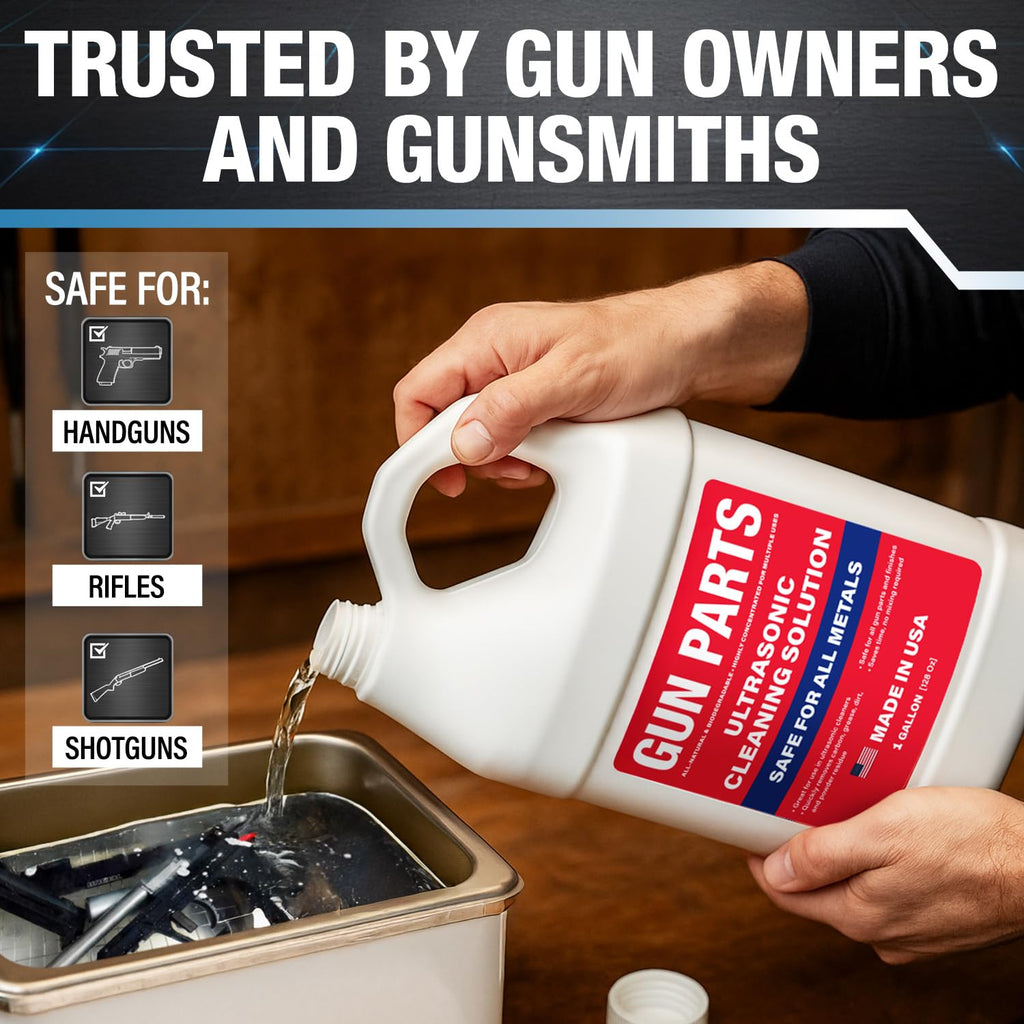 Ultrasonic Gun Cleaning Solution - Makes 8 Gallons and Safe for All Metals