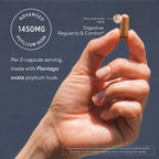 Premium Psyllium Husk Fiber Supplement 1450mg, 240 Capsules | 1,450 mg per 2-capsule serving; supports regularity & digestive health, with 120 servings and no powder mixing