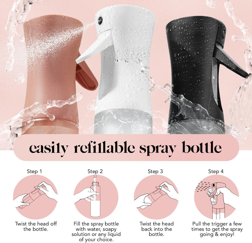 Buy now Kitsch Continuous Spray Bottle for Hair â€“ Fine Mist Water Mister & Water Spray Bottle â€“ Recycled Hair Spray Bottle â€“ Spray Bottles for Cleaning, Styling, Plants & More â€“ Terracotta, 150ml at indiglob india
