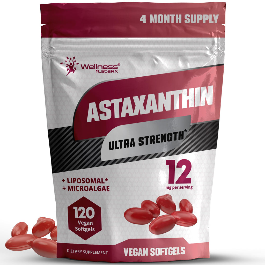 Astaxanthin 12mg, 120 Softgels, 4 Month Supply Axanthanin Supplement