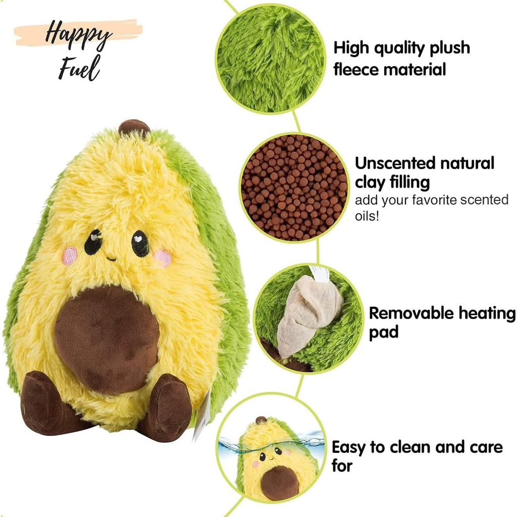 Buy now Happy Fuel Avocado Microwavable Unscented 1.5lbs Heating Pad For Women And Kids- Cute Soft Cozy Pillow Plush Heatable Warm Stuffed Animals- Kawaii Hot & Cold Plushie Food Toy - Avocado Gifts For Girls at indiglob india