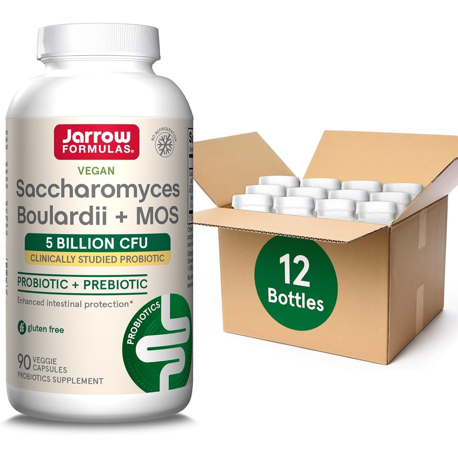 Buy now Jarrow Formulas Saccharomyces Boulardii Probiotics + MOS 5 Billion CFU Probiotic Yeast for Intestinal Health Support, Gut Health Supplements for Women and Men, 90 Veggie Capsules, 90 Day Supply 90 Count (Pack of 12) Unflavored at indiglob india