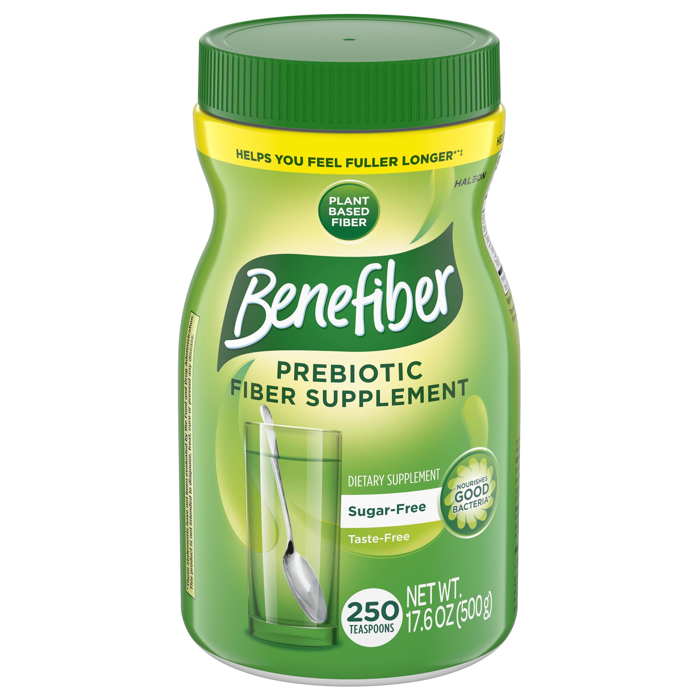 Benefiber Prebiotic Fiber Supplement Powder, Unflavored, 250 Teaspoons | Plant-based Prebiotic Fiber Powder, Sugar-Free, Dissolves Clear and Tasteless, GLP-1 Support for Digestive Health