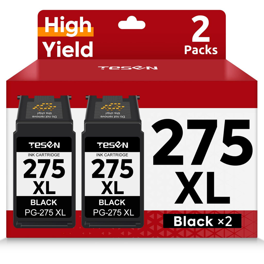 PG-275XL 275XL Black Ink Cartridge Replacement for Canon PG-275 XL 2-Pack