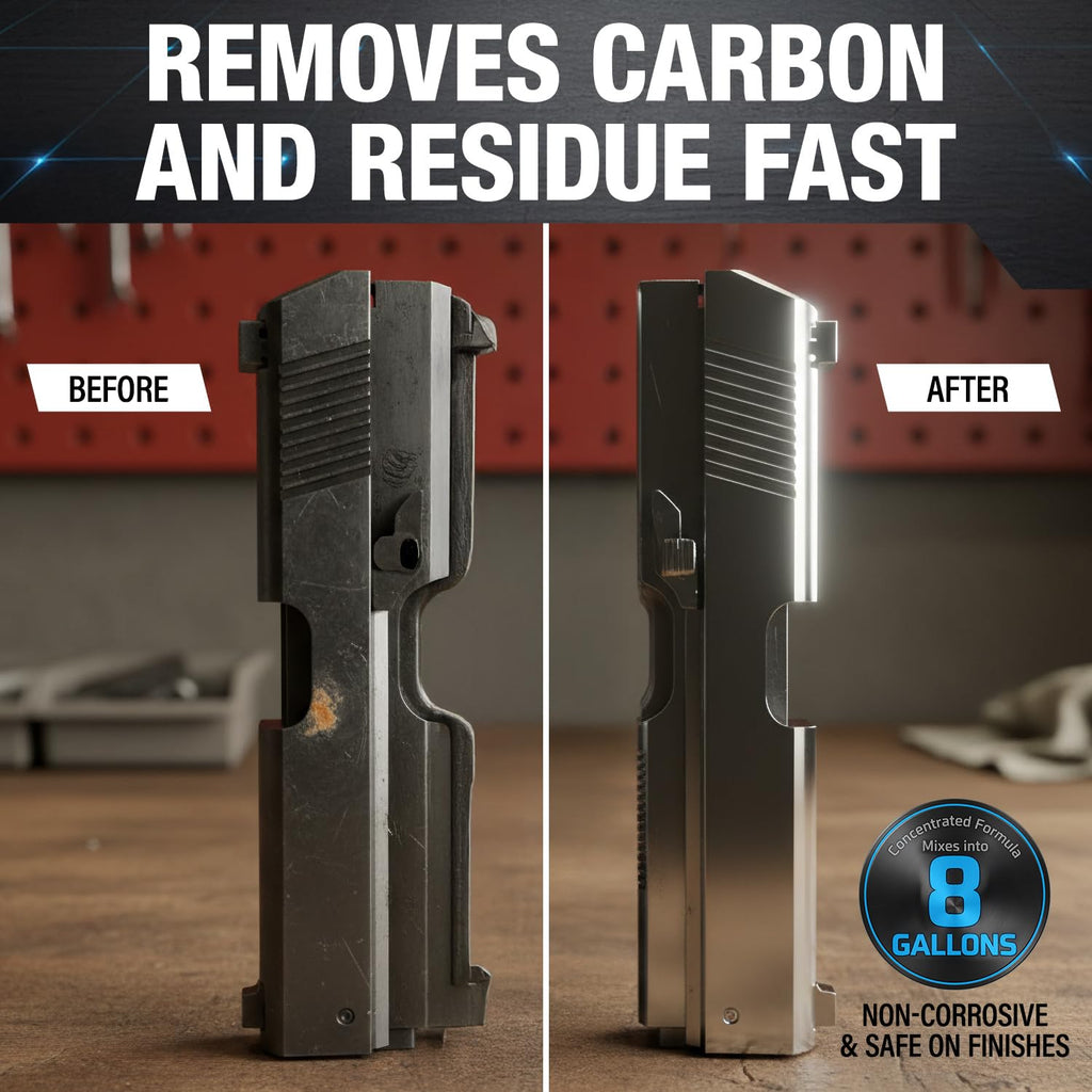 Ultrasonic Gun Cleaning Solution - Makes 8 Gallons and Safe for All Metals