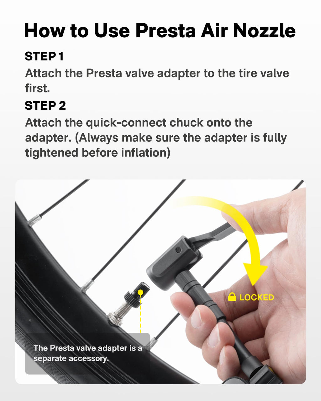 HOTO Electric Bike Tire Pump, Mini Bicycle Pump, 25s Fast Inflate