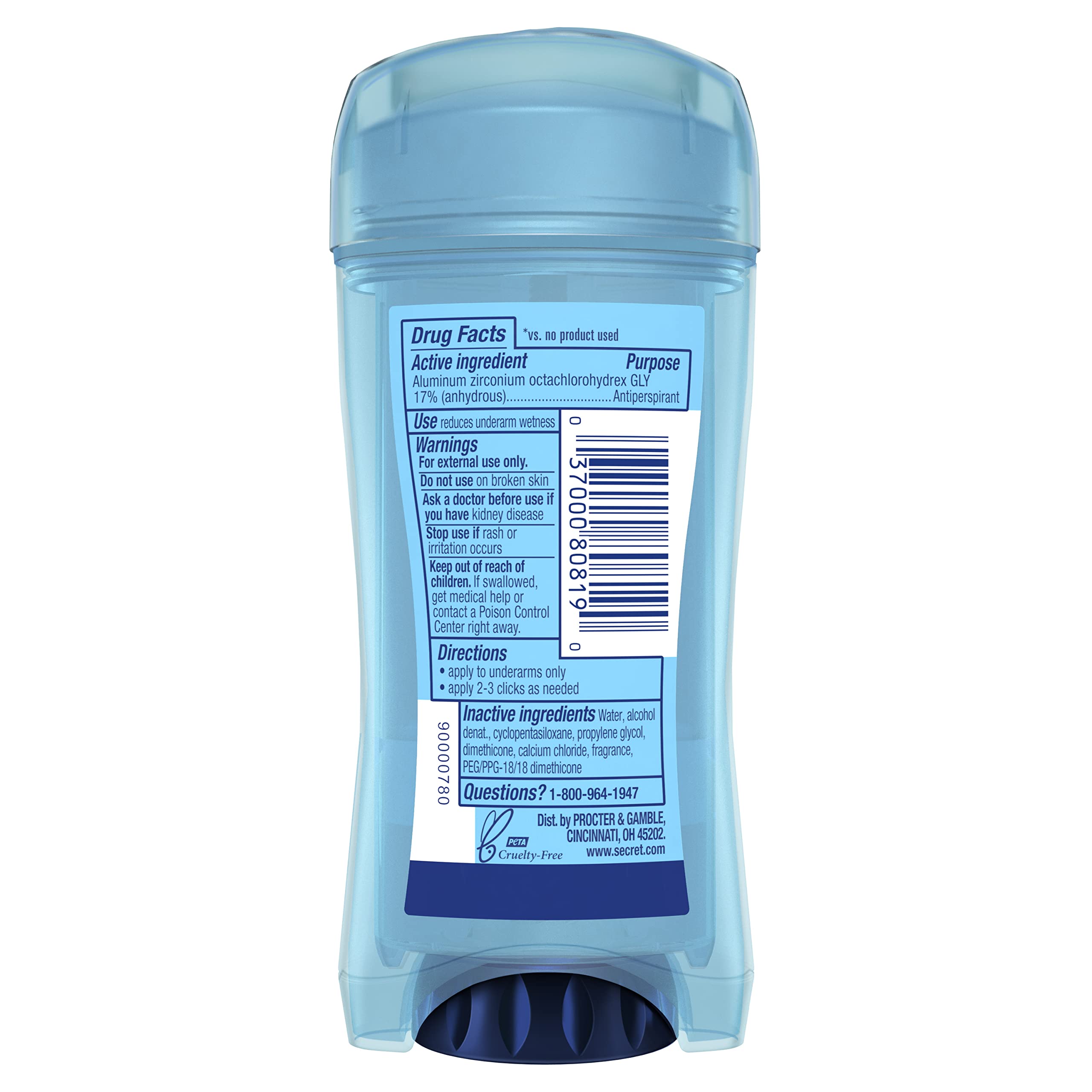 Buy now Secret Antiperspirant Deodorant for Women, Protecting Powder Scent, Clear Gel, Outlast Xtend, 2.6 Oz (Pack of 6) at indiglob india