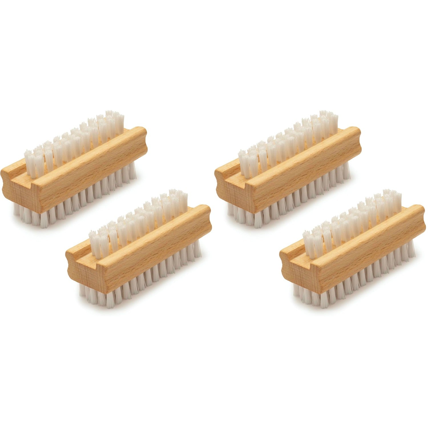 Konex Non-Slip Wooden Two-sided Hand and Nail Brush. Fingernail Brush for Nail Cleaning and Scrubbing. Heavy duty Stiff Nail Brush for Travel. Mechanic hand scrub brush with molded grip.