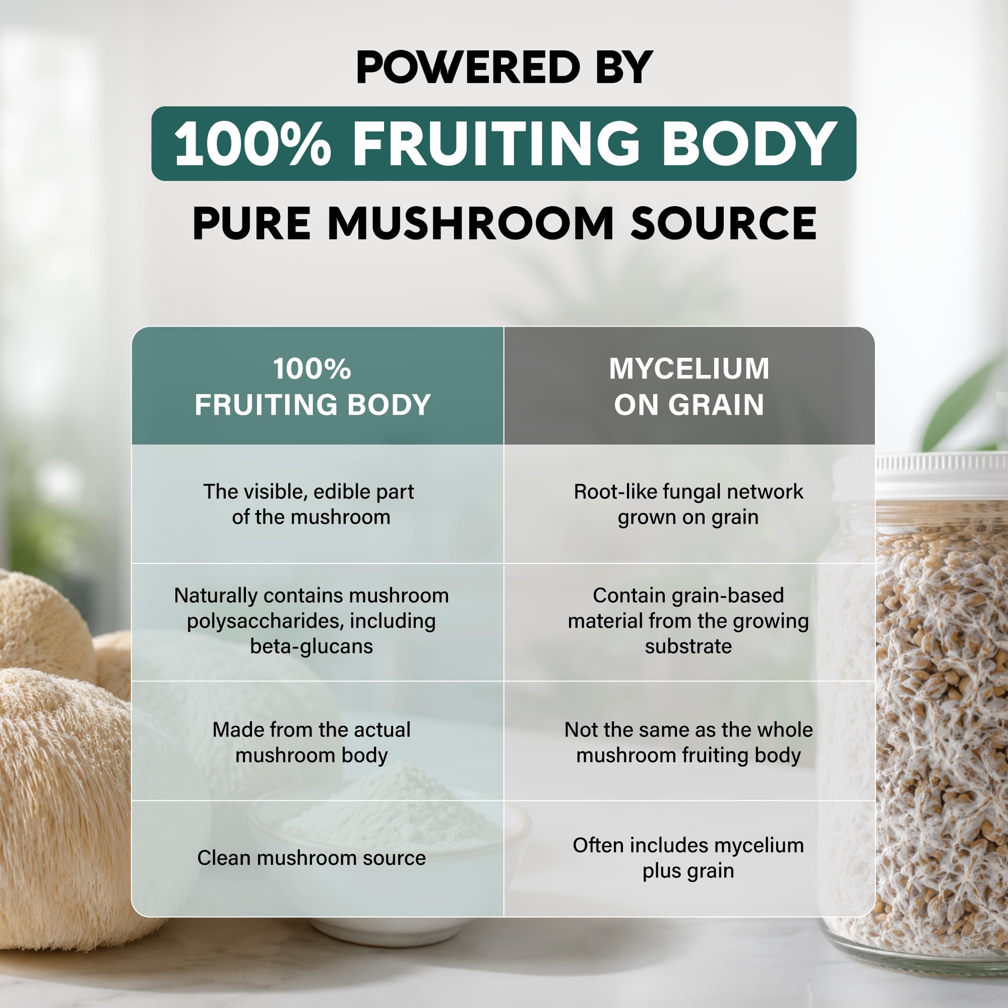 Lions Mane Supplement Capsules - Organic Lions Mane 1200 mg, 120 Vegan Caps | Pure Lion's Mane for Women & Men - Fruiting Bodies Extract, 25% Polysaccharides - Memory & Focus Support - As Lions Powder