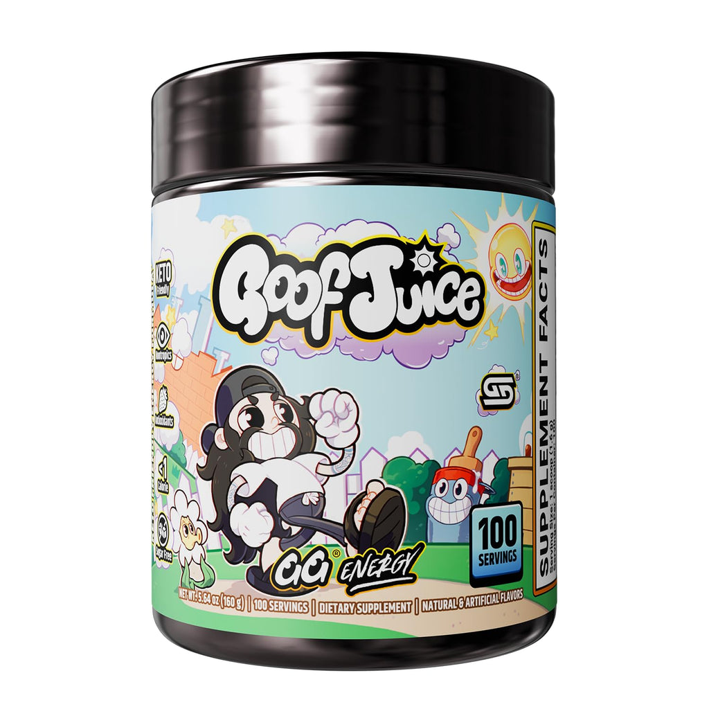 Gamer Supps GG Energy - Goof Juice by MoistCr1TiKaL (100 Servings) - Keto Friendly Gaming Energy and Nootropic Blend, Sugar Free + Caffeine + Vitamins + Immune Support, Powder Drink