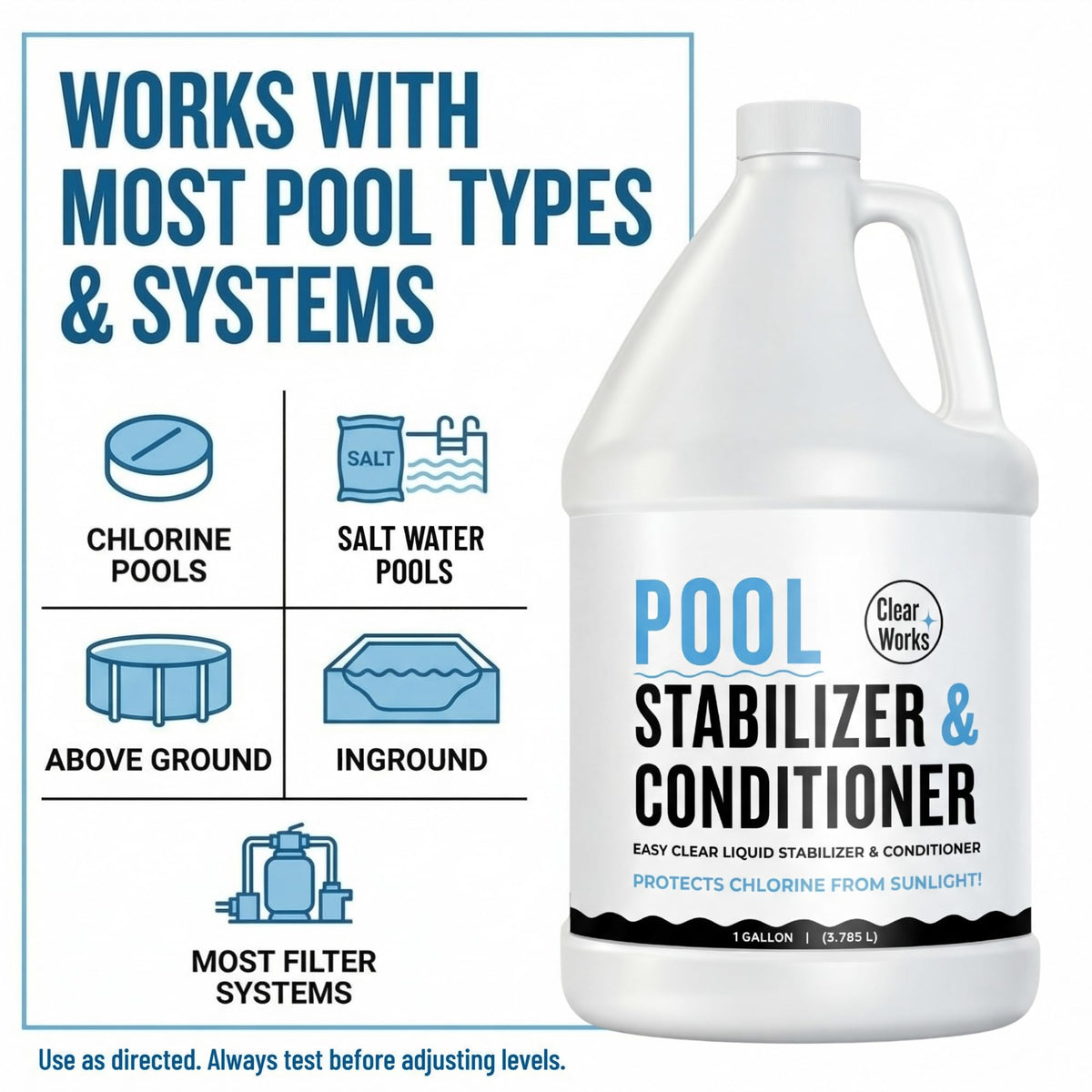Cyanuric Acid Pool Stabilizer & Pool Conditioner, 1 Gallon