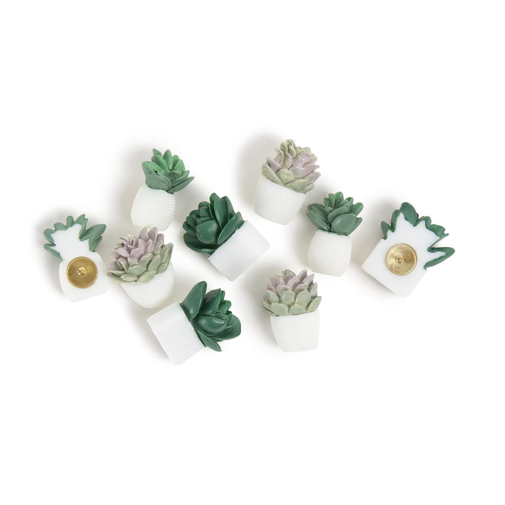 U Brands Succulent Push Pins Set, 9 Count, Three Assorted Styles