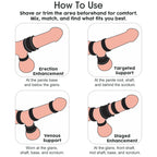 6-Piece Silicone Cock Ring Set, Penis Ring and Ball Stretcher for Men