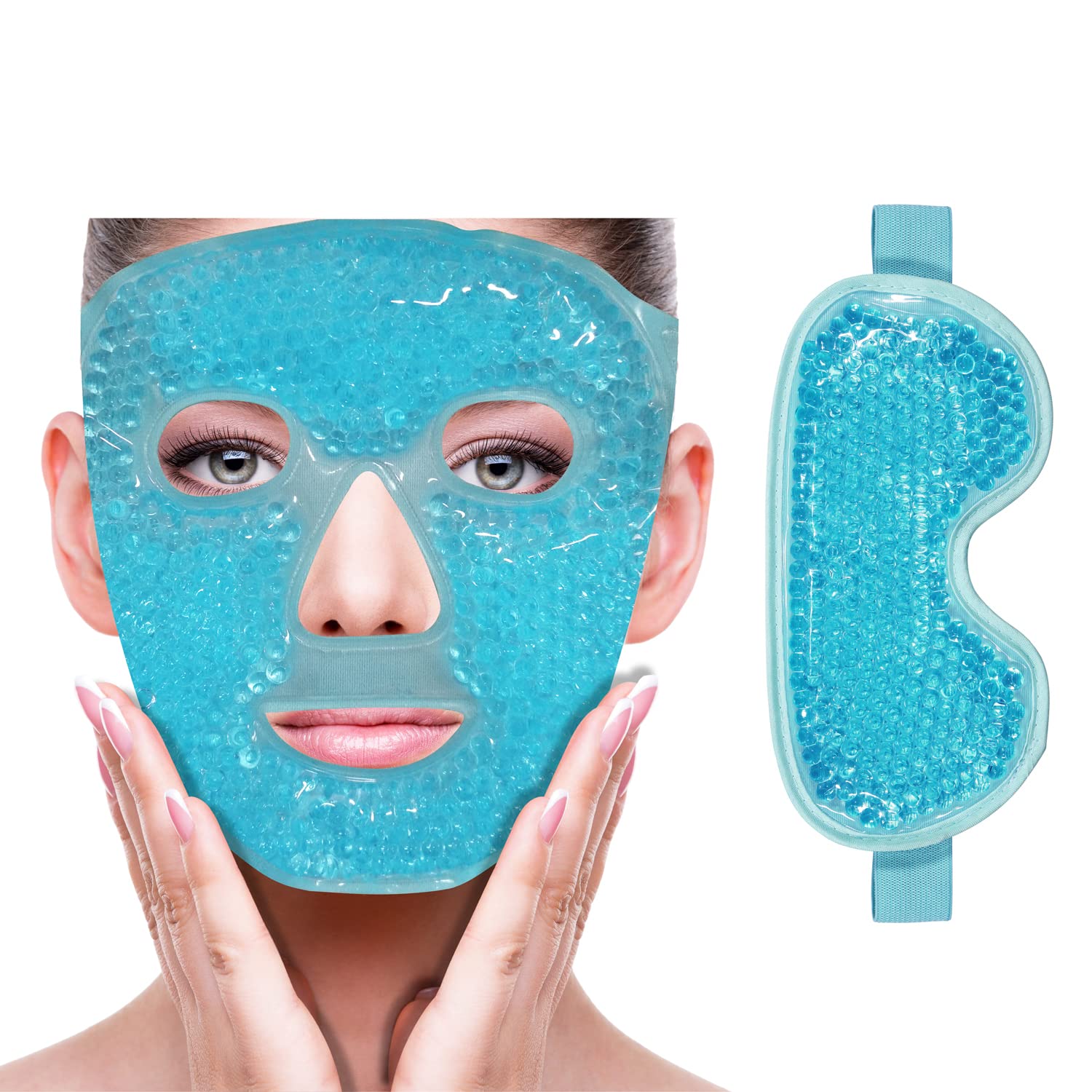 Buy now Cold Face Eye Mask Ice Pack Reduce Facial Puff, Dark Circles, Gel Hot Heat Cold Compress Pack, Face SPA Gift for Woman Sleeping, Pressure, Headaches, Skin Care, Post Laser Cosmetic Care[Blue] at indiglob india